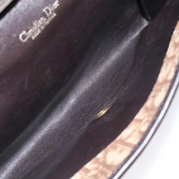 Christian Dior Trotter Canvas Chain Shoulder Bag Brown Gold Auth - Picture 7 of 14